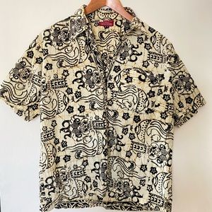 Tribal Printed Short Sleeve Button Down